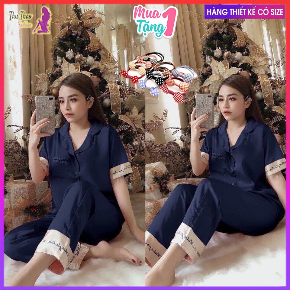 66HOAN15K0H_Hoàn 15k đơn 99k_[Bộ Ngủ Lụa Cộc Dài]-Pijama Chữ Ký- Hàng Thiết Kế Có Size.