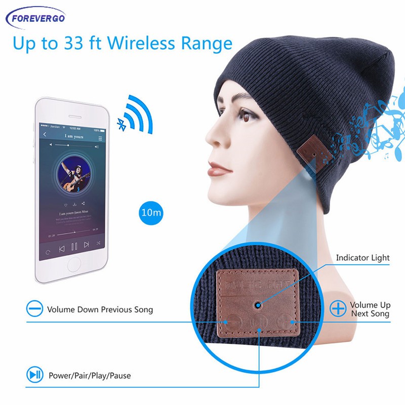 Mũ Beanie Tích Hợp Tai Nghe Bluetooth 5.0 Không Dây Kèm Mic
