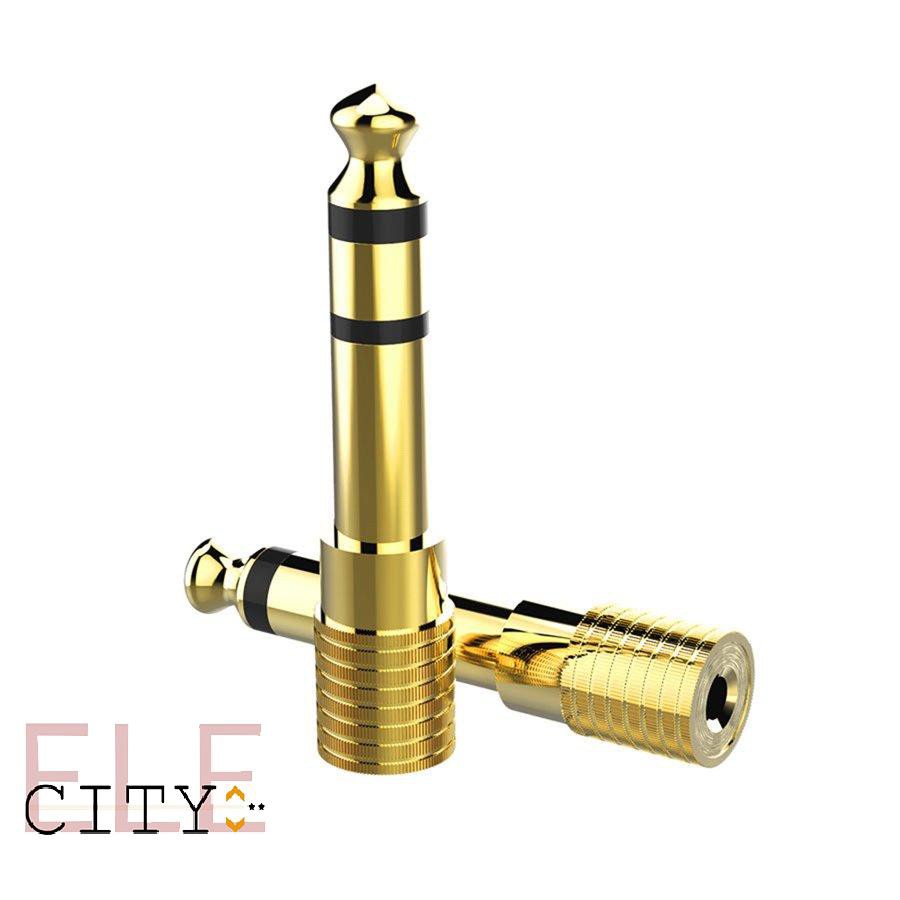 Set 5 Giắc Cắm Âm Thanh Mạ Vàng 107ele 6.35mm 1 / 4 Inch Jack Sang 3.5mm Male