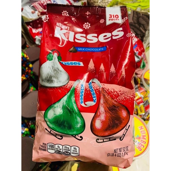 Socola Sữa Hershey's Kisses Milk 1,58kg 330 Viên (Socola Ú)