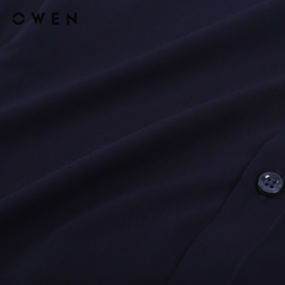 Áo sơ mi Nam dài tay Owen Regular Fit Navy Bamboo - AR221059DT
