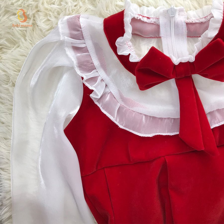 Váy Bé Gái Chất Nhung Baby Doll Dành Cho Bé 10-35Kg [V09]