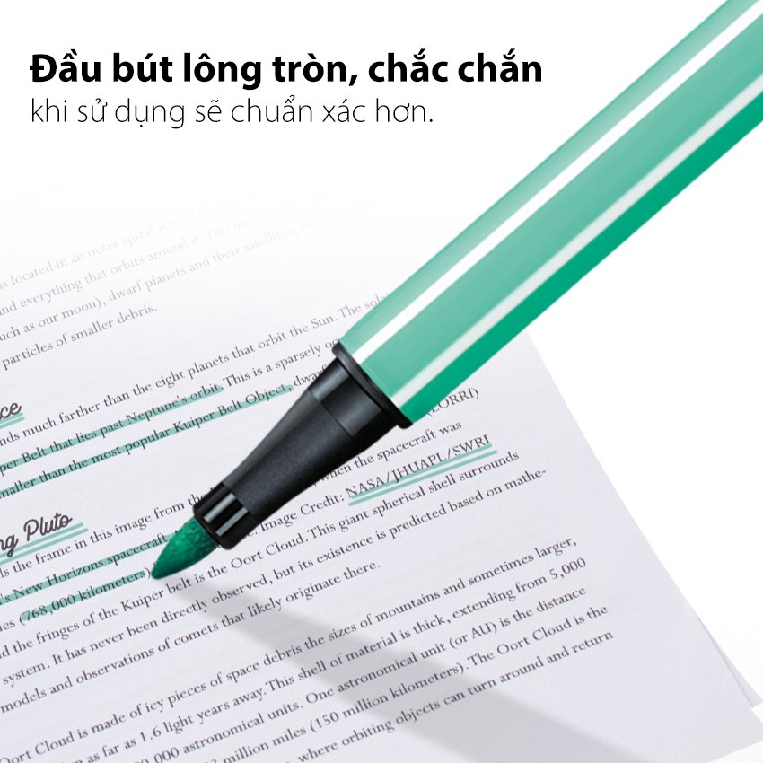 Bộ 4 cây bút lông màu STABILO Pen68 màu Pastel: lam lạnh, xanh lá,xanh ngọc, vàng (PN68-P4A)