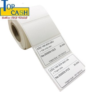 🔎✅ 5 CUỘN GIẤY IN MÃ VẠCH - DECAL IN NHIỆT LOẠI 1 TEM / 1 HÀNG (40 x 30) mm thông dụng Trà Sữa, siêu thị..