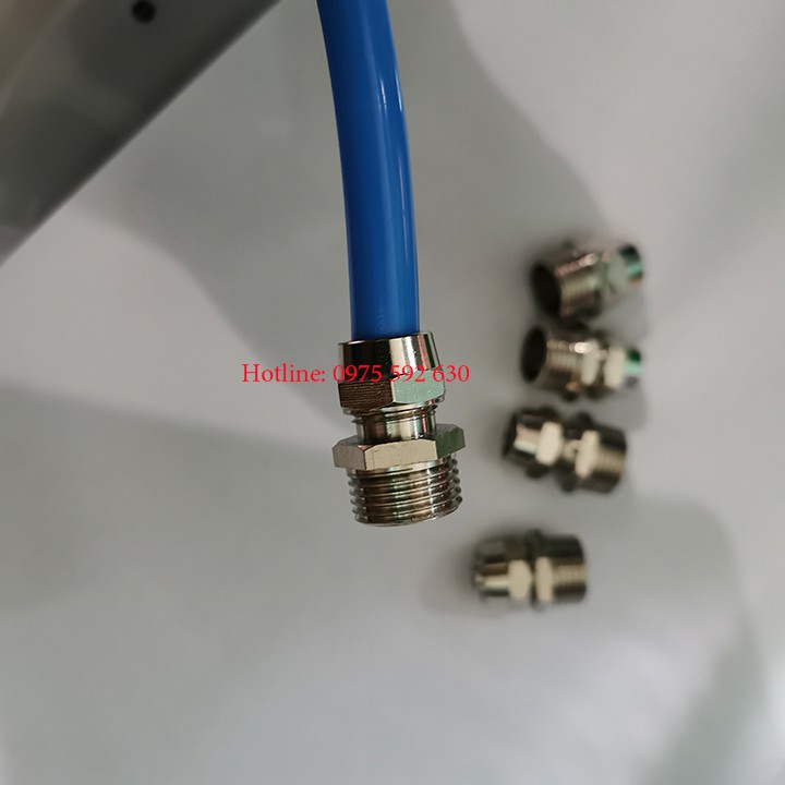Khớp nối nhanh INOX ren ngoài cắm ống PU 6 , 8, 10, 12