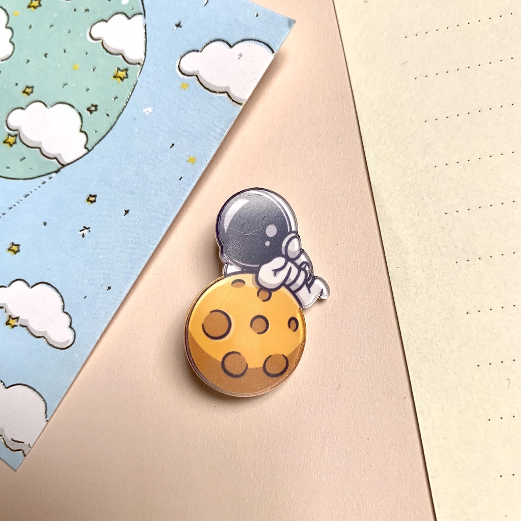 Sticker cài áo, Huy hiệu balo dễ thương Tobun Fashion nhựa acrylic SPM03