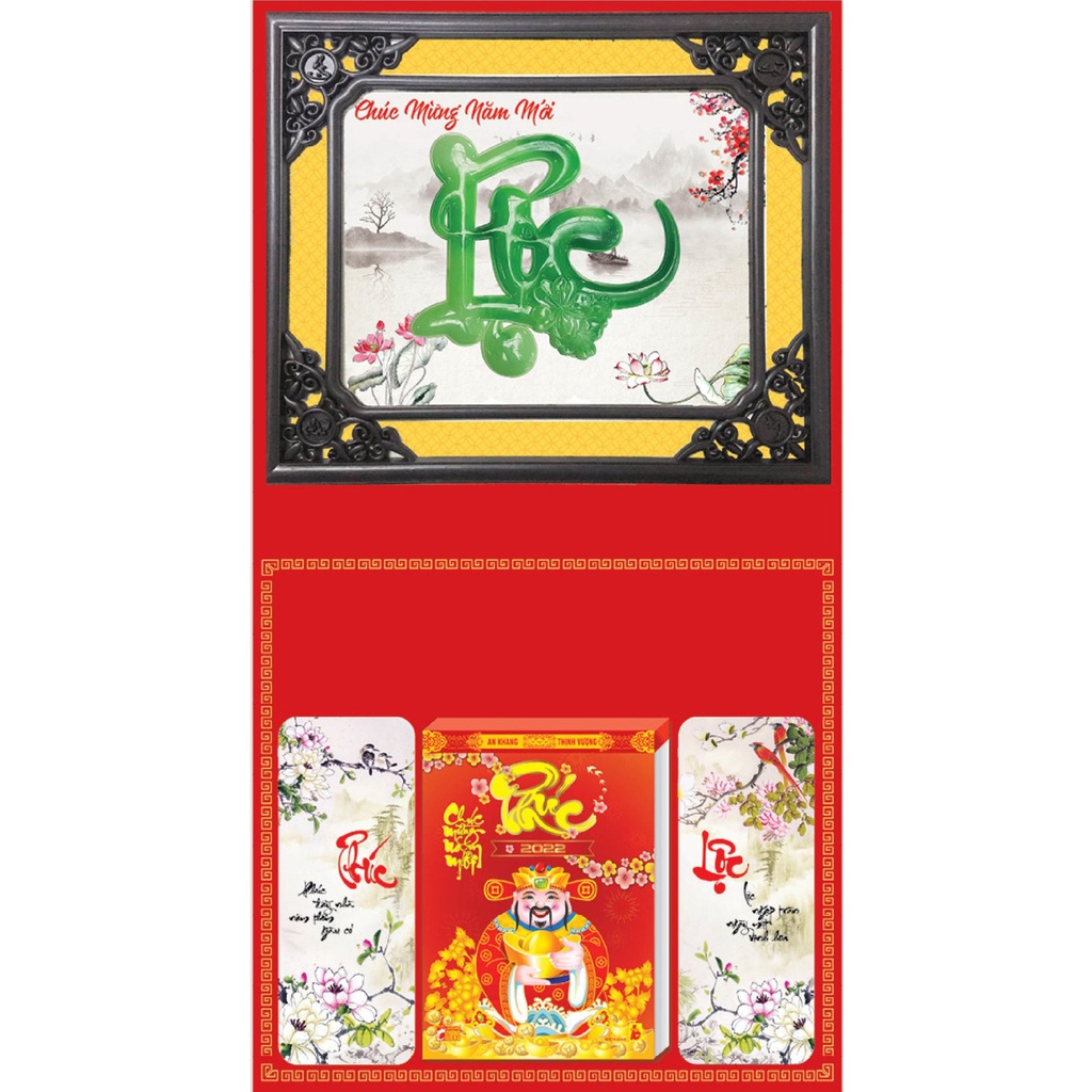 Lịch Bloc Tết 2022 Bloc Đại 15x21cm 3 Mẫu Chữ Phúc Lộc