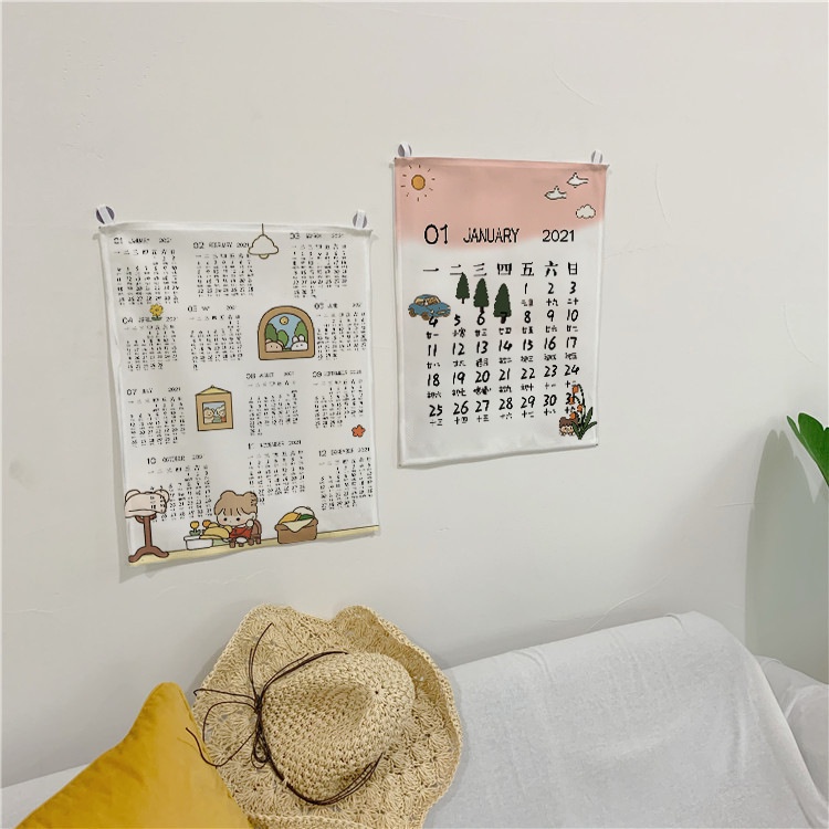 Lịch vải treo tường decor phòng dễ thương năm 2022 Teddy Bears store