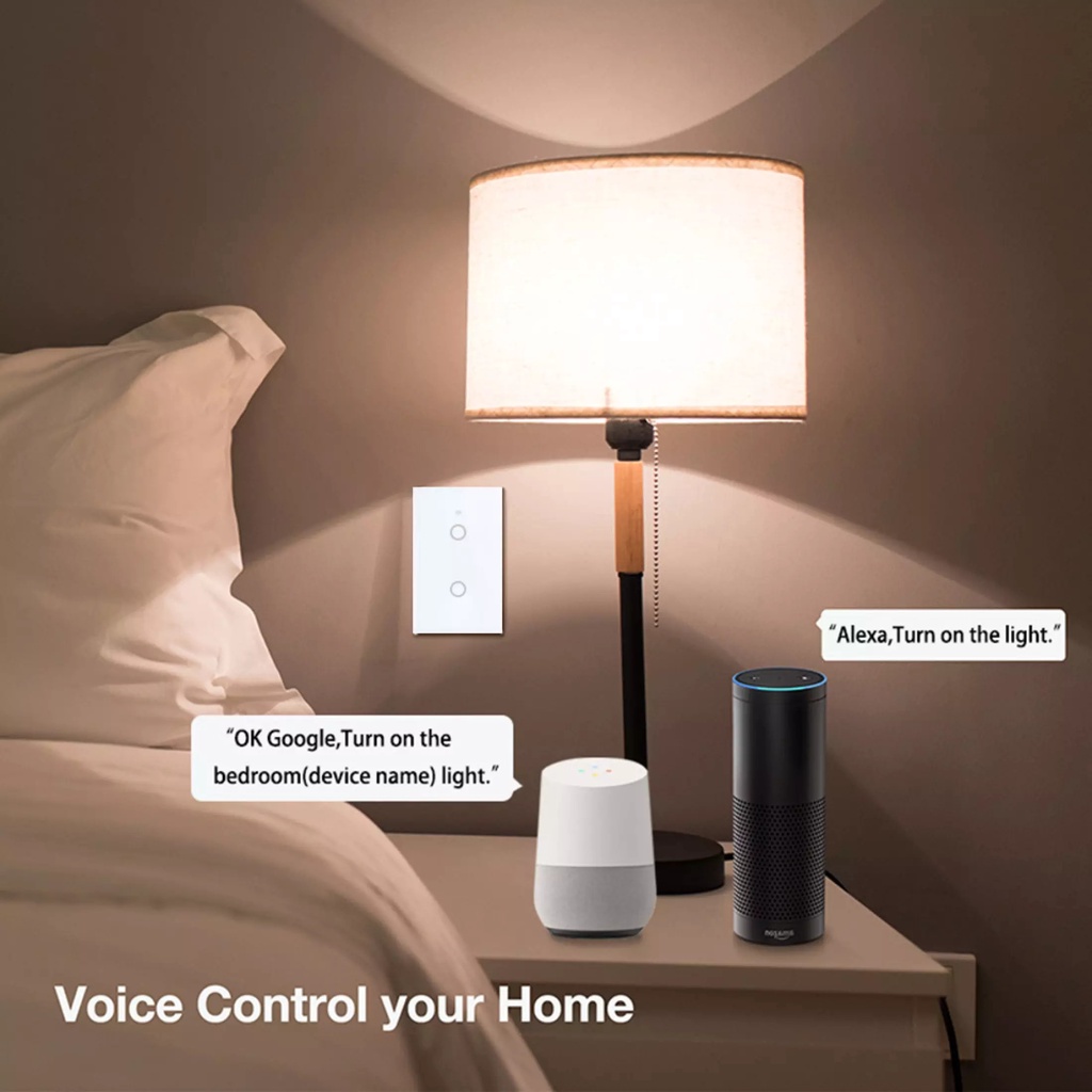 Công Tắc Thông Minh Wifi Tuya 1/2/4 Nút cảm ứng có RF433-Hình chữ nhật,điểu khiển từ xa-Bảo Hành 12 Tháng