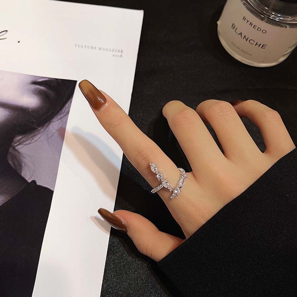 Nhẫn kim loại đính đá phong cách Hàn Quốc nhiều kiểu dáng thanh lịch tùy chọn dành cho nữ