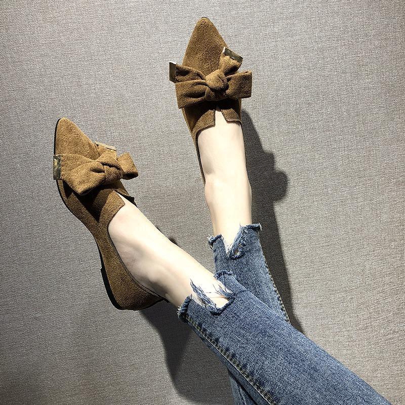 Giày búp bê đế bệt đính nơ xinh xắn cho nữ | BigBuy360 - bigbuy360.vn