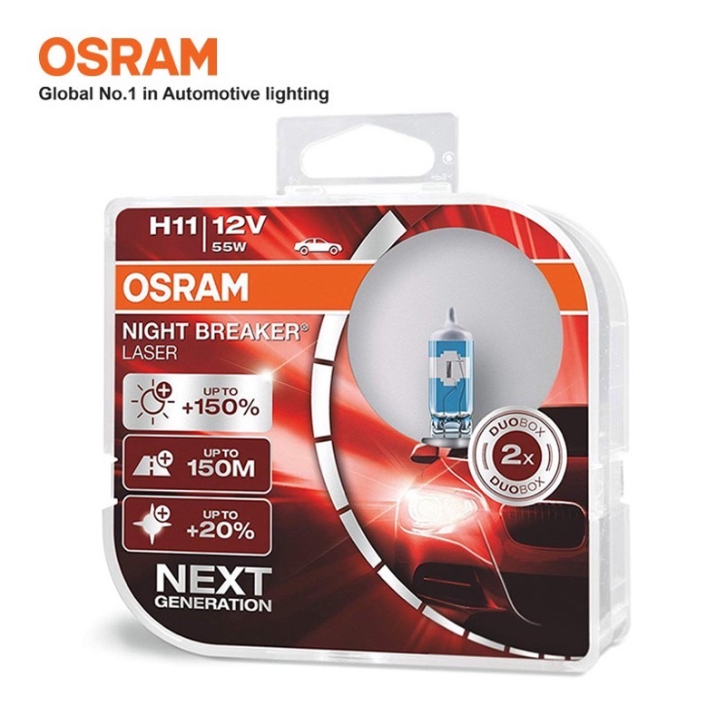 (OSRAM )Bóng đèn halogen tăng sáng 150% OSRAM NIGHT BREAKER LASER H11 12v 55w.