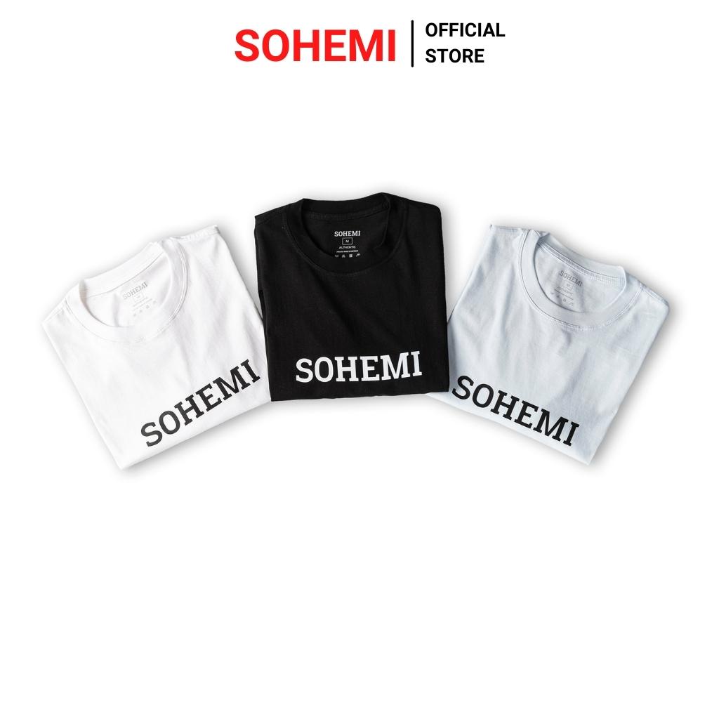 Áo thun unisex basic TEE phom rộng tay lỡ dành cho nam nữ SOHEMI