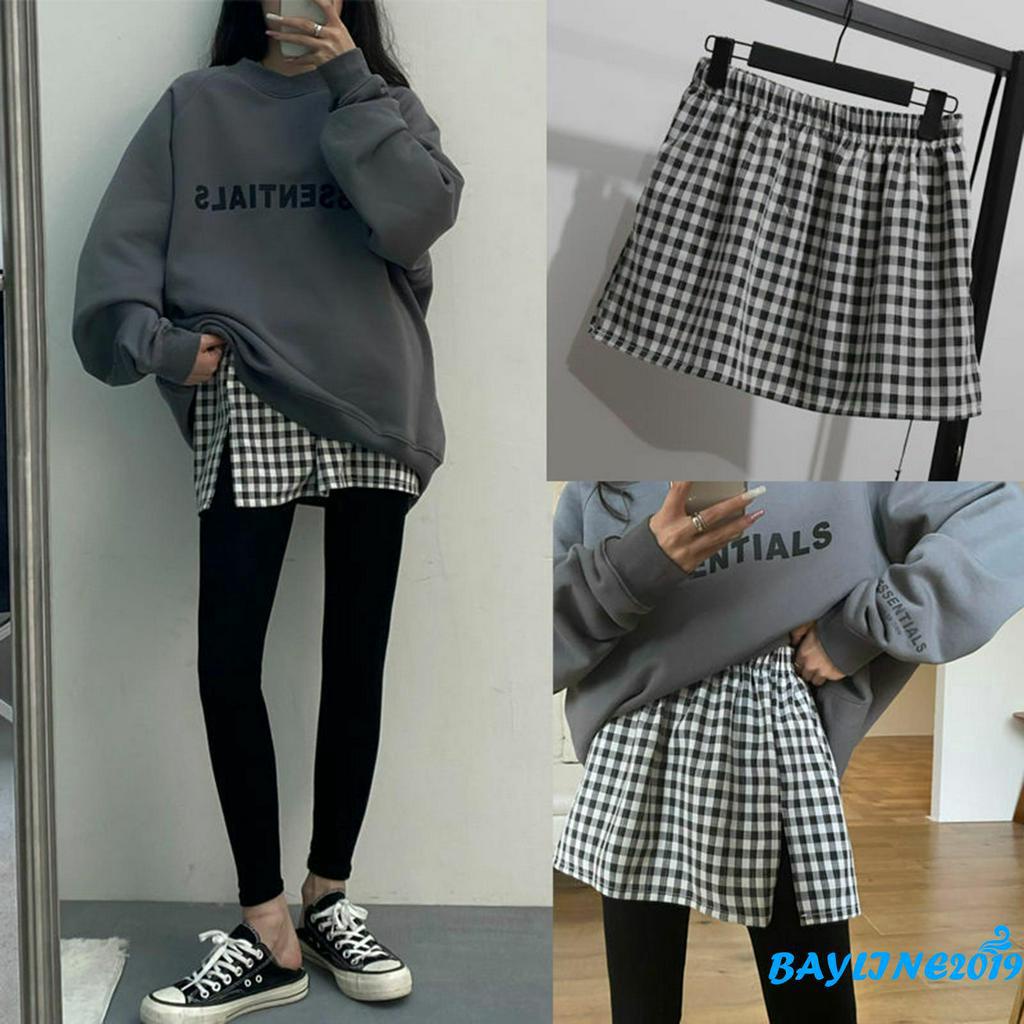 Phụ kiện chân váy giả áo thun mặc trong áo hoodie để che mông năng động cho nữ