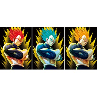 Poster 3D biến hình Dragon Ball 7 viên ngọc rồng - Vegeta - Trang trí góc gaming, làm việc
