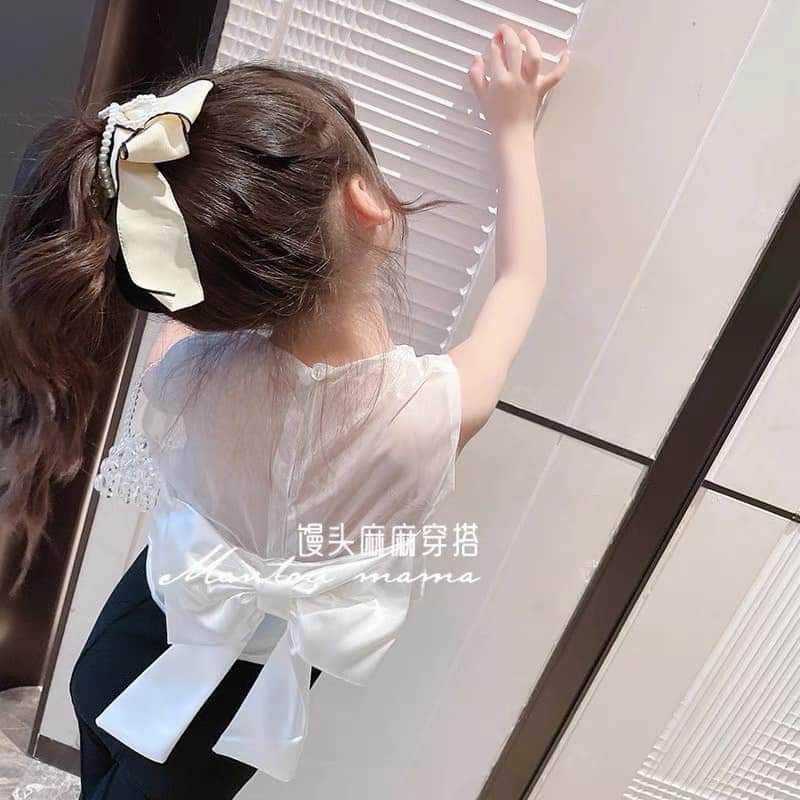 Sét nơ quần ống loe cho bé