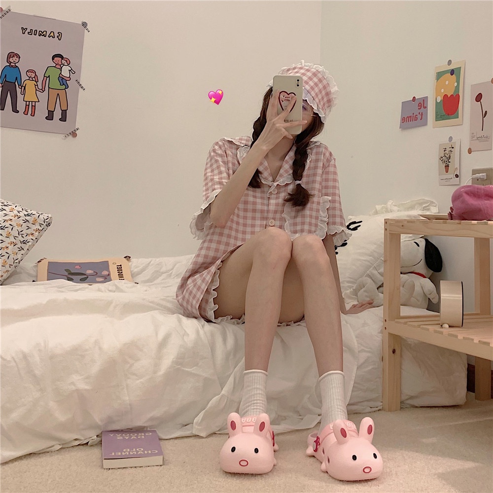 Dép sục cross hình thỏ trắng dễ thương cute nam nữ 🐻 Mã 106.