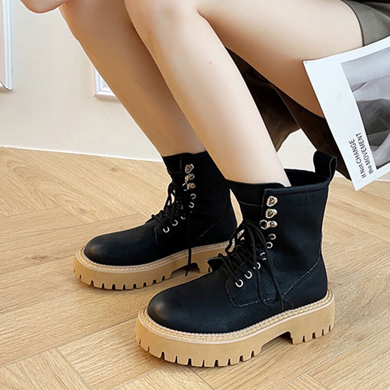 Giày Bốt RENBEN Có Đệm Dây Chéo Thời Trang Cho Nữ