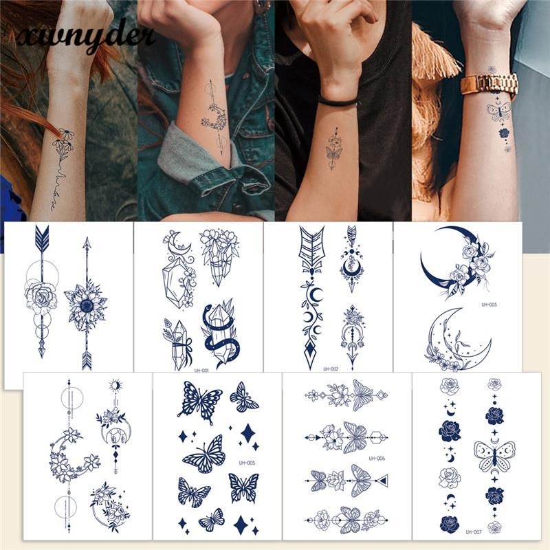 Hình Xăm Dán Nước Ép Hoa Hồng/Bướm/Bướm 10 Kiểu Chống Nước Lâu Trôi