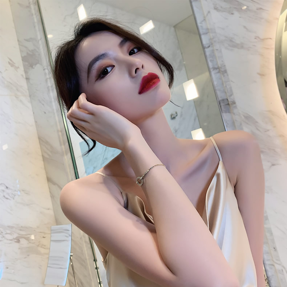 Vòng Tay Đính Đá Zircon Lấp Lánh Thời Trang Cho Nữ