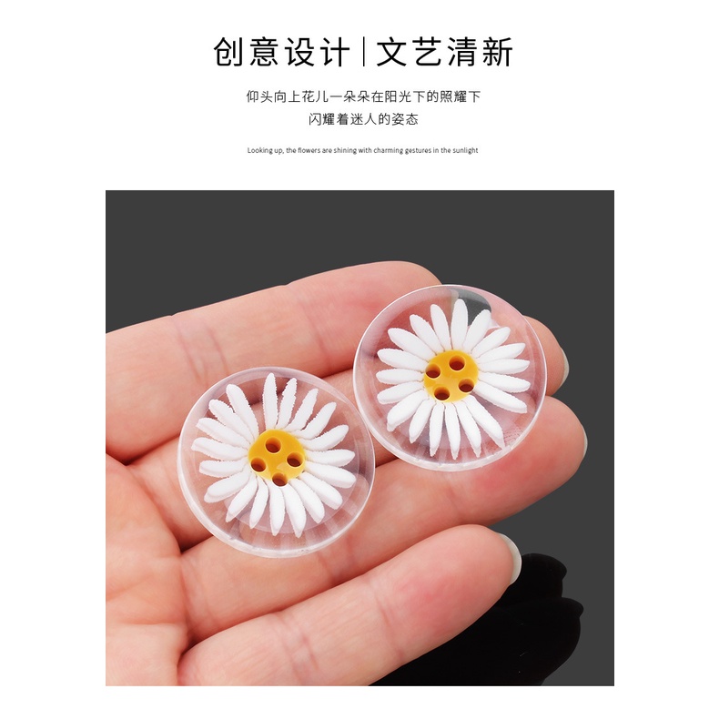 Cúc Áo Bằng Nhựa Trong Suốt Trang Trí Áo Khoác Cardigan