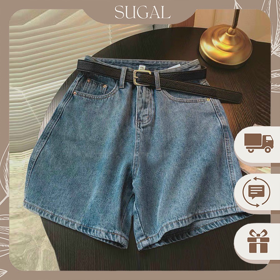 Quần Short Jeans Nữ Cao Cấp Lưng Siêu Cao Tôn Dáng ULZZANG Thời Trang Sugal SHORT NU 011