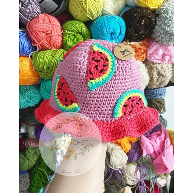 Mũ len vành [crochet] xinh yêu 🍬💛💙
