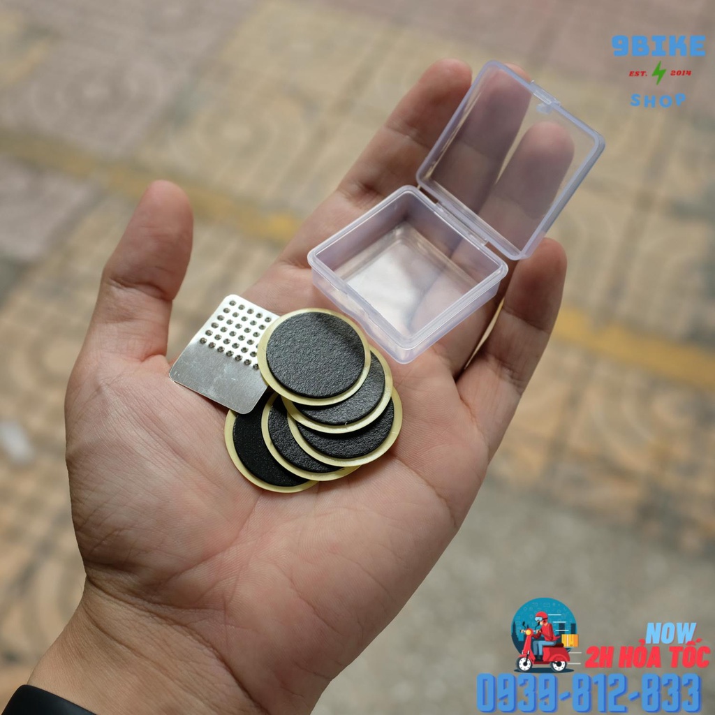 Bộ kit mini vá xe đạp 5 miếng và miếng chà nhám WB