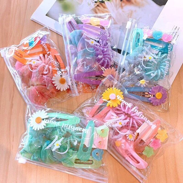 Set kẹp và chun tóc siêu dễ thương tiện lợi!