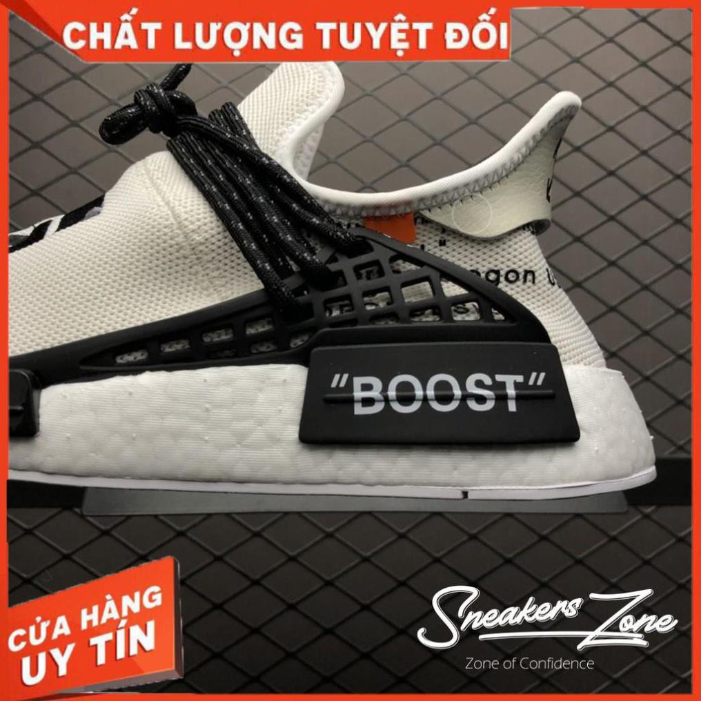 (FREE SHIP + HỘP + QUÀ) Giày thể thao NMD Human Racen OFF WHITE trắng chữ đen siêu đẹp cho nam và nữ | ) " ' " ; '