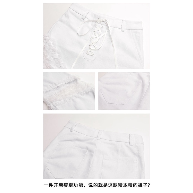 Quần jeans xẻ tà lưng cao phong cách Âu Mỹ cho nữ 2022