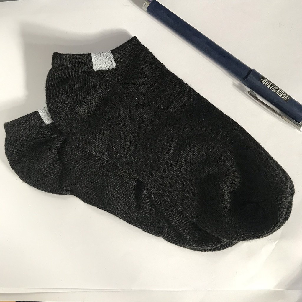 Tất vớ nam nữ cổ ngắn trơn chất cotton thoáng khí chống hôi chân