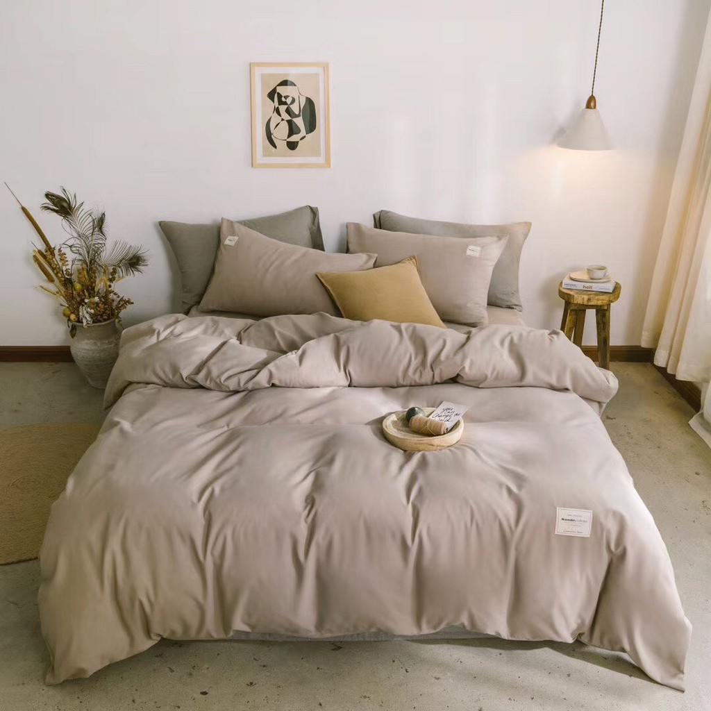 Bộ chăn ga gối cotton tici Minh Nhật trơn full – chăn mền, drap giường, vỏ gối - ga giường đủ size | BigBuy360 - bigbuy360.vn
