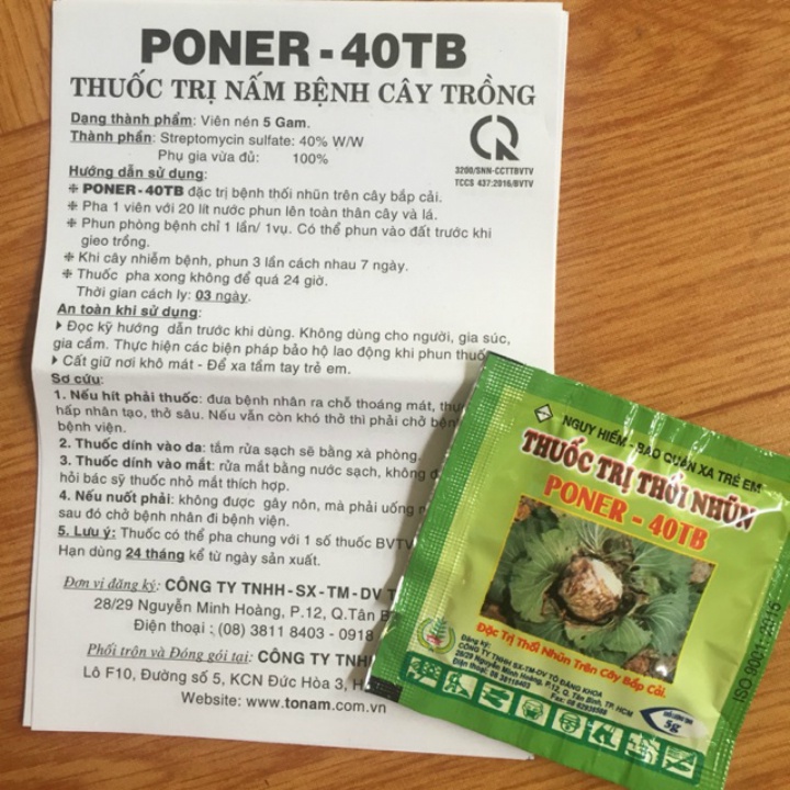 Viên sủi Poner 40TB - Đặc trị thối nhũn