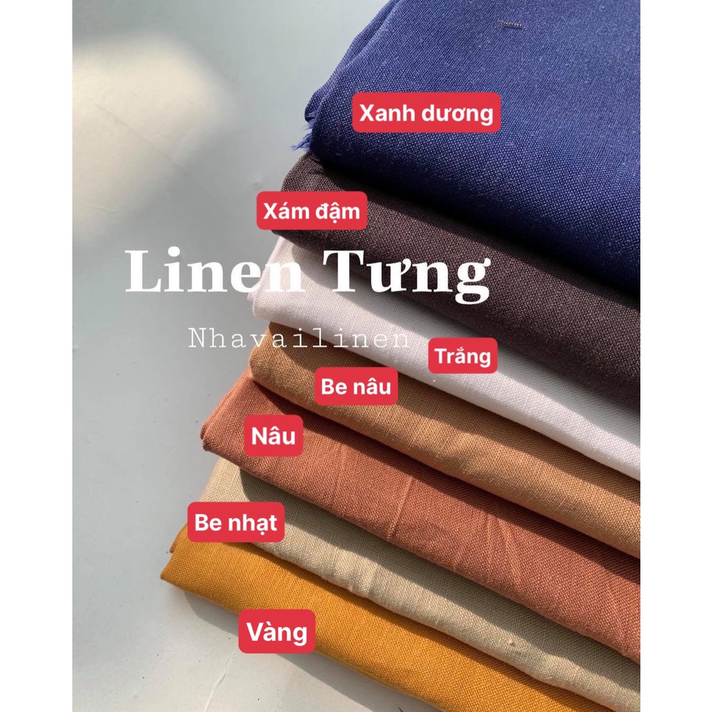 Vải Tưng Trơn Nhà Vải Linen Làm Từ Sợi Tự Nhiên Bề Mặt Mềm Mịn Thấm Hút Khô Nhanh Phù Hợp Cho Da Nhạy Cảm