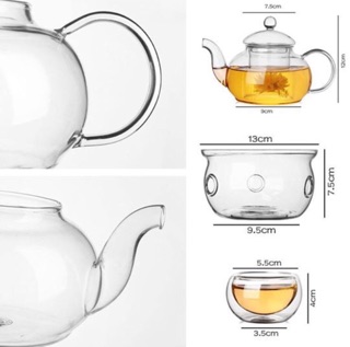 Bộ ấm chén thuỷ tinh 600ml