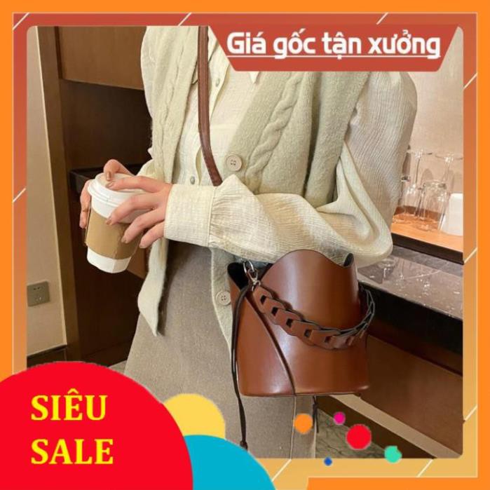 ( SIÊU XINH) Túi xách nữ dáng trống ĐAN TAY 303 size 17*18*17cm hàng Quảng Châu nội địa sỉ tốt - Mùi Beauty