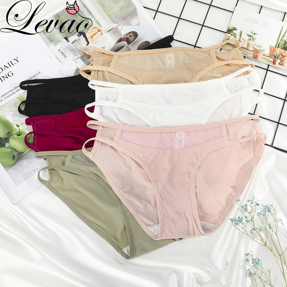 Quần lót Levao kiểu lưng thấp chất liệu lụa gợi cảm cho nữ