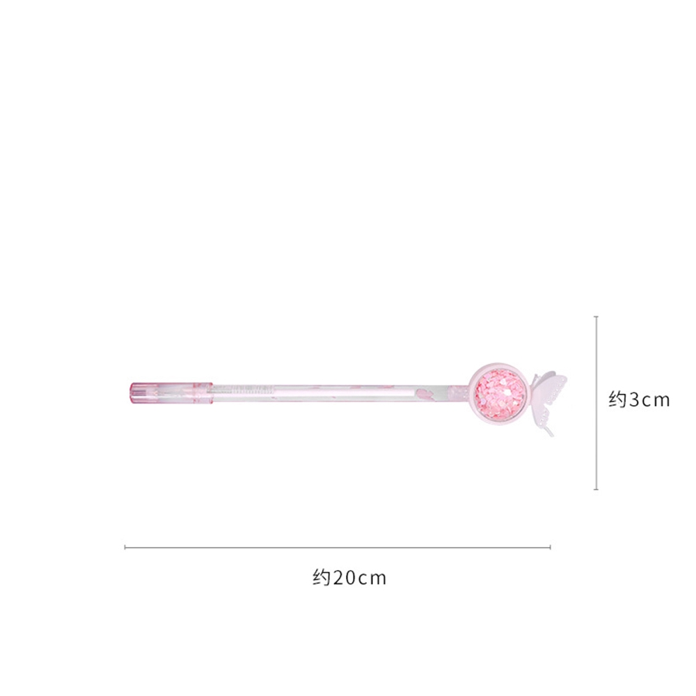 Set 4 Bút Bi Ngòi 0.5mm Mực Đen Trang Trí Bướm Xinh Xắn
