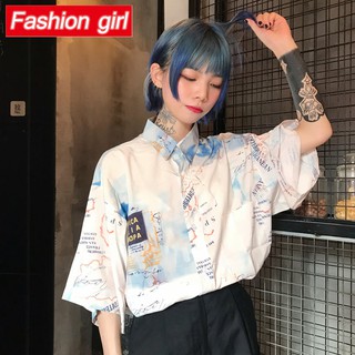 Áo Sơ Mi Tay Lỡ Dáng Rộng In Hình One Piece