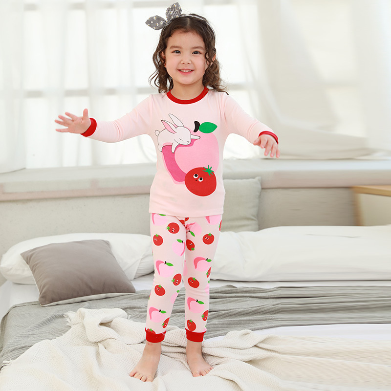 Bộ Pijama Ngủ Cotton Ấm Áp Cho Bé Gái