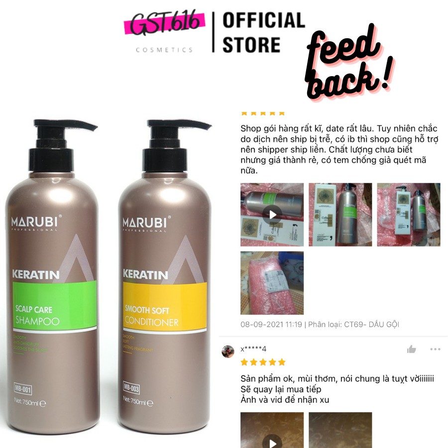 Cặp Dầu Gội Dầu xả MARUBI KERATIN 750ml 1000ml siêu dưỡng tóc giúp tóc chắc khỏe luôn mượt mà