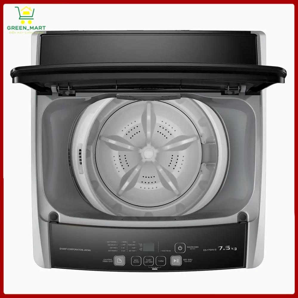 Máy giặt Sharp ES-Y75HV-S | Máy giặt Y75HV Cửa trên lồng đứng 7.5Kg công suất 145W | Bảo hành chính hãng