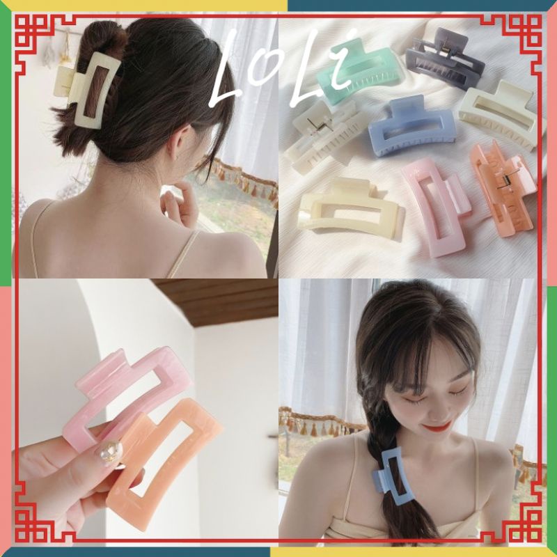 Kẹp tóc càng cua bản chữ nhật trong suốt HOT TREND