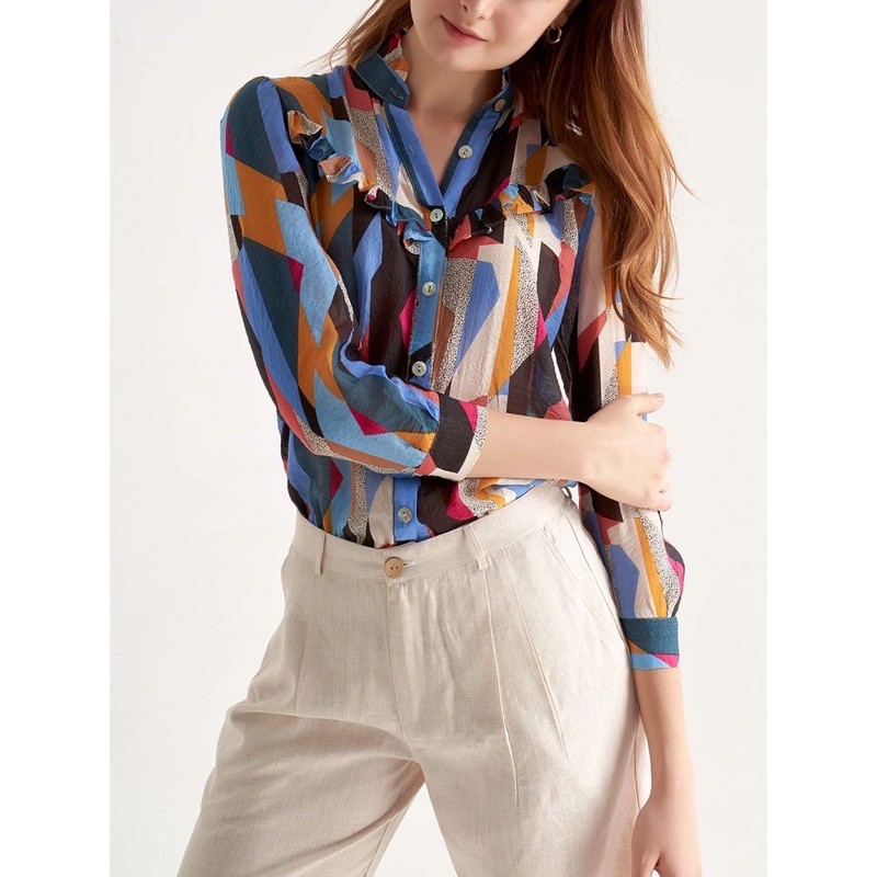 Áo sơ mi hoạ tiết VY LE& CO