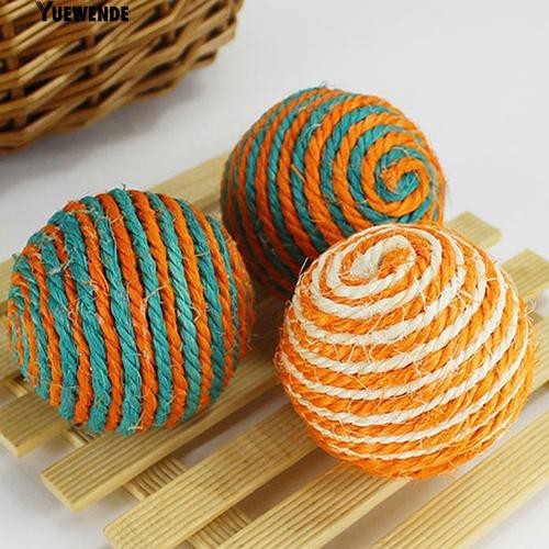 Quả banh bện dây dứa gai Cuba nhiều màu dễ thương cho mèo