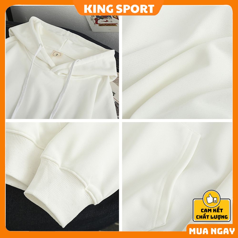 Áo hoodie essentials form rộng unisex dày dặn khoác ngoài lót nỉ ấm áp phong cách hàn quốc chính hãng KING SPORT