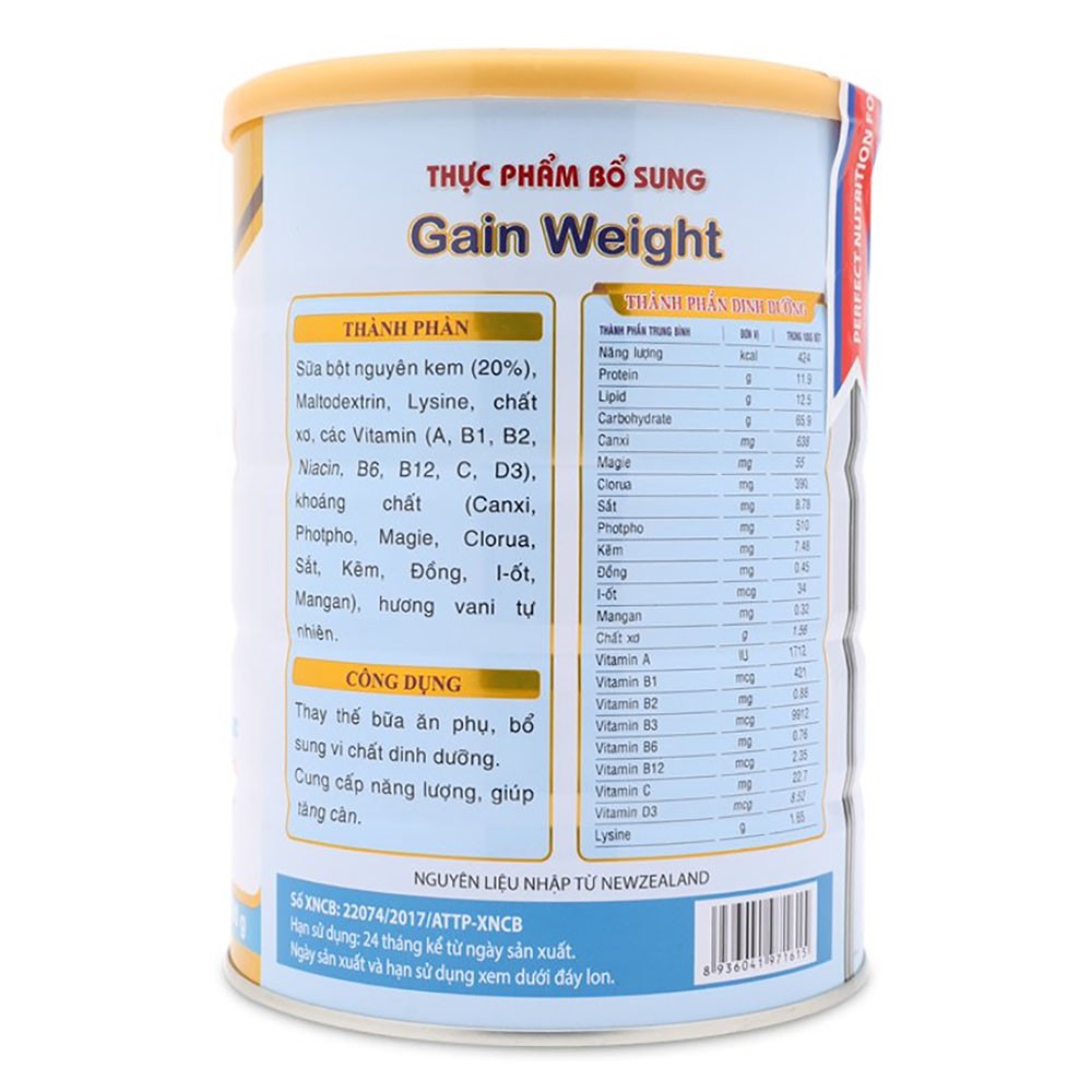 [CHÍNH HÃNG] Sữa Bột Gigo Gold Gain Weight Hộp 900g (Giải pháp tăng cân, thích hợp cho người gầy)