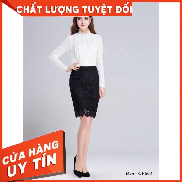 HÀNG NHẬP KHẨU -  [Hàng Mới - Freeship] CHÂN VÁY BÚT CHÌ PHỐI REN CAO CẤP | Thiết Kế Sang Trọng - Dễ Mix Đồ | H086 - Hàn