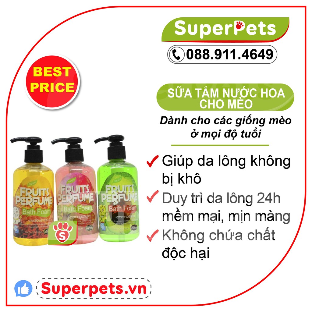 [ SIÊU THƠM ] Sữa tắm hương hoa trái cây cho Mèo Chính Hãng 250ML